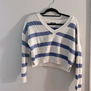 White and Blue crochet sweater size medium